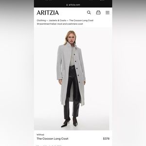 Aritzia Wilfred The Cocoon Long Coat grey